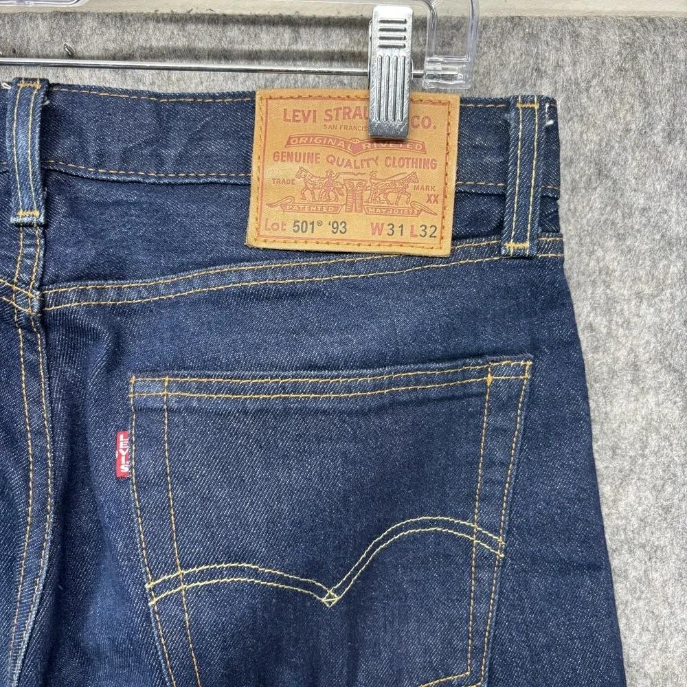 Levi's Premium 501 '93 Jeans Men's 31 x 32 Blue Dark Wash Button Fly Straight
